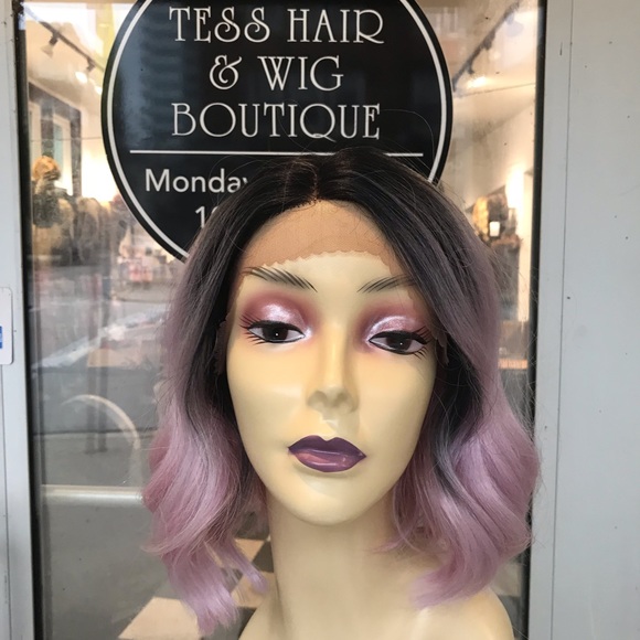 Pink ombré bob Lavoy Lacefront Swisslace wig main image 5